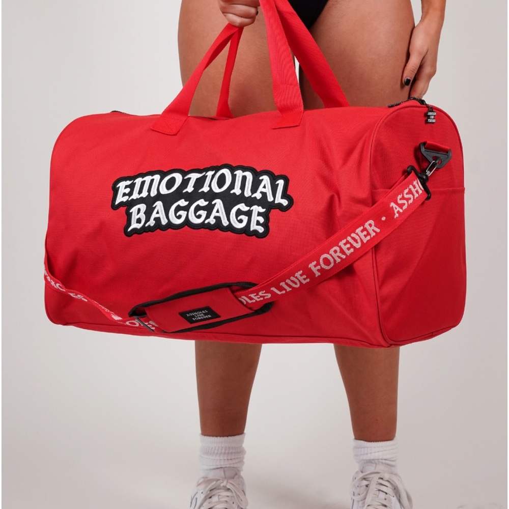 Red Emotional Baggage Duffle Bag